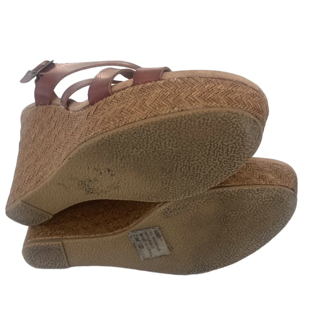 Altar’d State Aubrey Brown Leather Wedge Sandals